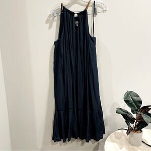 Luxology Navy Blue Midi Dress Gold Accent Neckline Size 20 NWT Style 494965C9MX